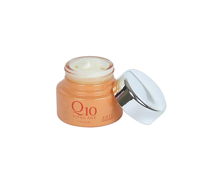 Kose Vital Age Q10 Cream - увлажняющий крем для лица с коэнзимом Q10 и морским коллагеном