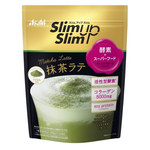 Asahi Slim Up Matcha Latte коктейль с коллагеном и гиалуроновой кислотой