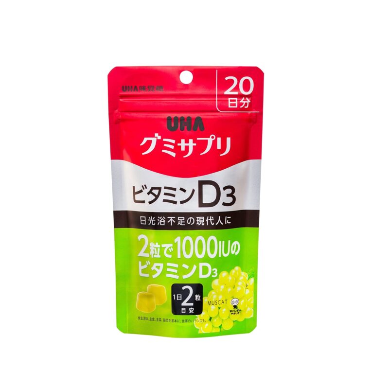 UHA Gummy Supple Vitamin D3 - жевательные конфеты с витамином D3 с коллагеном