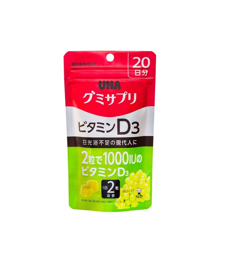 UHA Gummy Supple Vitamin D3 - жевательные конфеты с витамином D3 с коллагеном